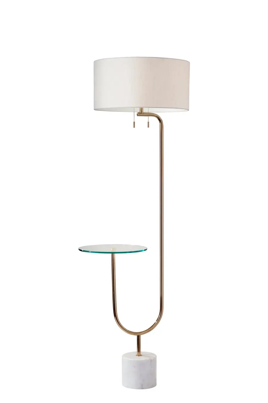Sloan Shelf Floor Lamp with White Marble Base