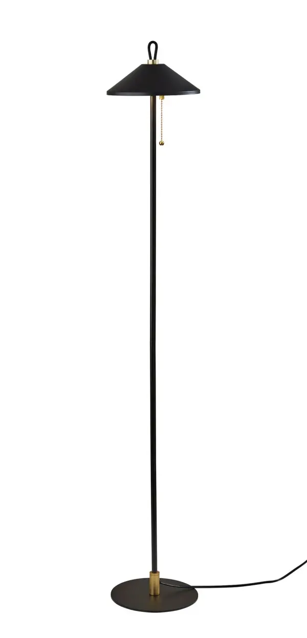 Sleek Mixed-Metal Floor Lamp with Warm LED Lighting