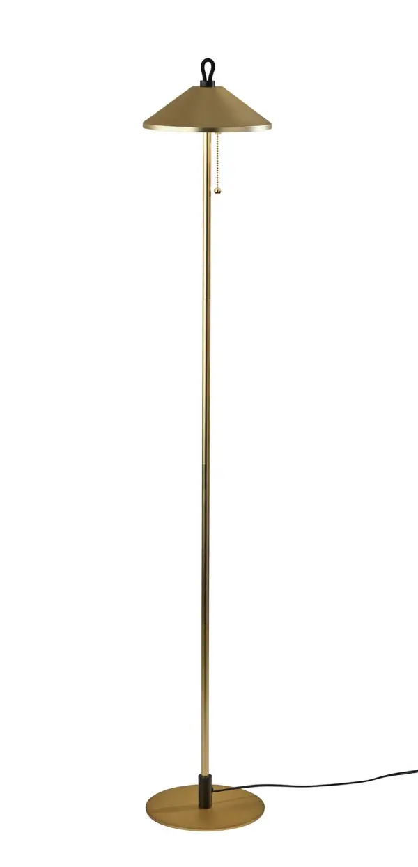 The Kaden floor lamp combines classic form with modern efficiency, featuring a sophisticated brass and black metal design. At 54" tall with a compact 8.5" footprint, it's perfect for corners or beside furniture. Includes energy-efficient LED bulbs providing warm, inviting light.