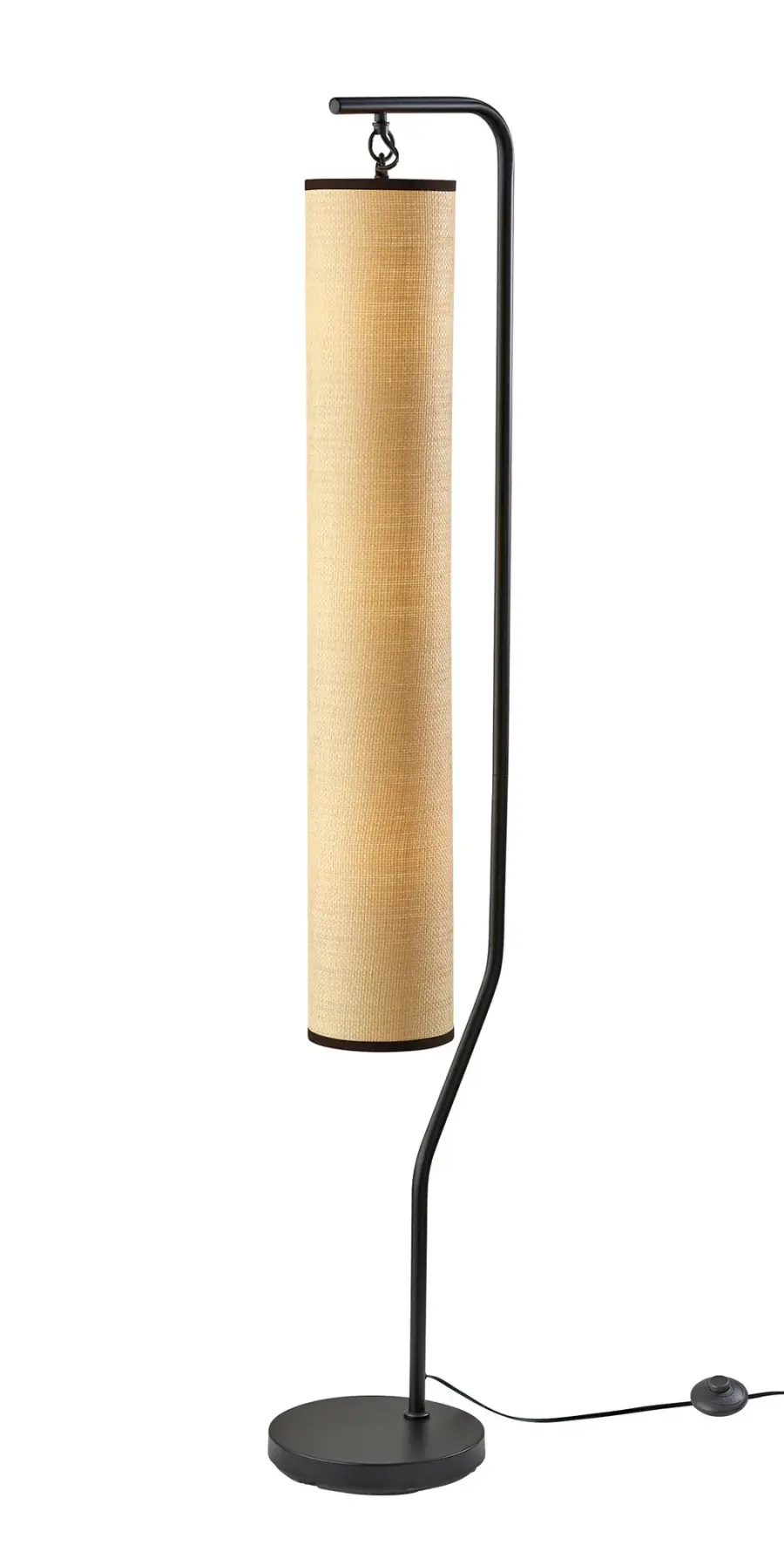 Contemporary Floor Lamp with Natural Woven Paper Shade