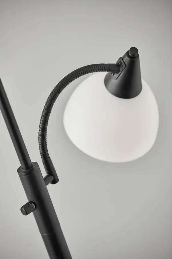 The Piedmont Combo Floor Lamp delivers exceptional versatility with its patented 300W double socket torchiere and adjustable gooseneck reading light. Perfect for spaces needing both ambient and task lighting. - alternate view