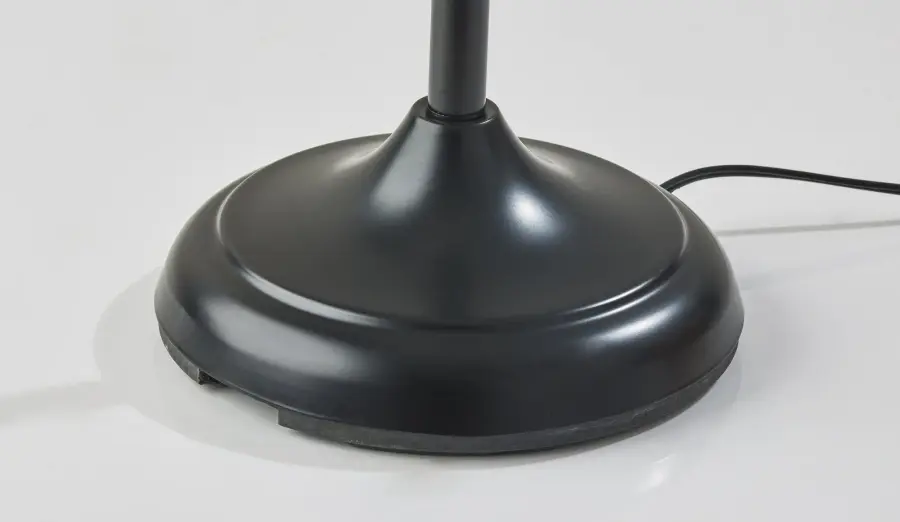 5 Light Adjustable Floor Lamp in Black with Antique Brass Accents - Image 7