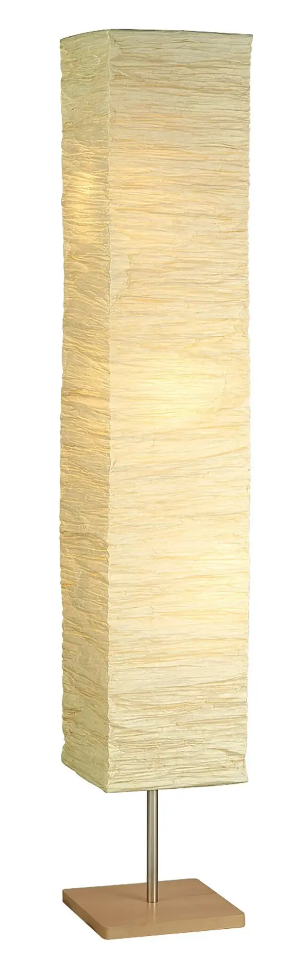 The Dune Floor Lamp brings organic warmth to contemporary spaces with its natural rubberwood base and textured crinkle paper shade. Three stacked bulbs provide ample illumination while the diffused light creates ambient atmosphere.