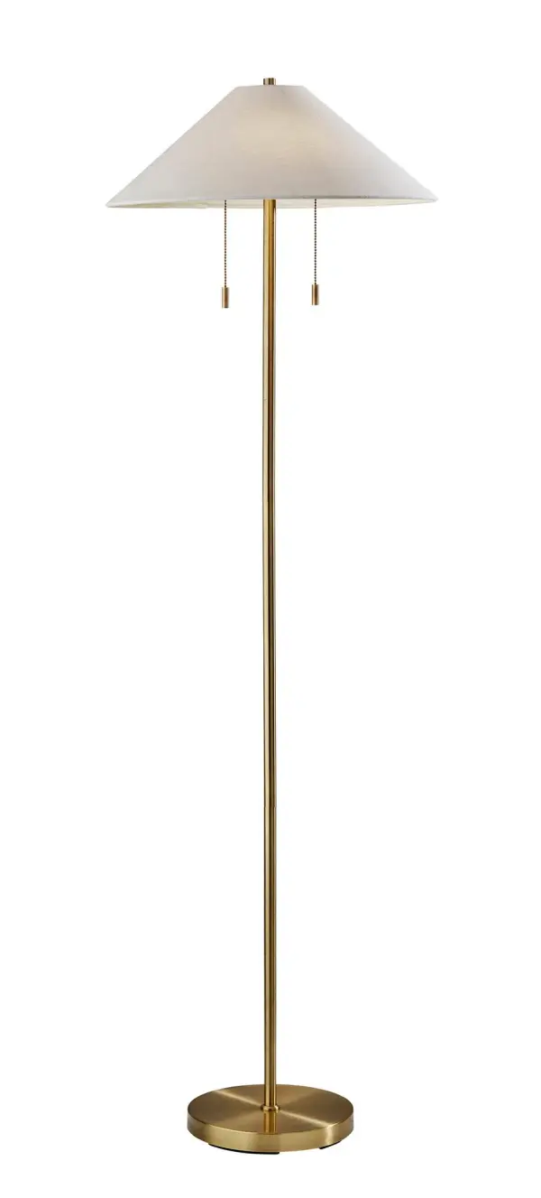 Timeless Brass Floor Lamp with Dual Lighting Control - Image 1