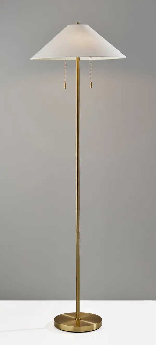 Timeless Brass Floor Lamp with Dual Lighting Control - Image 3
