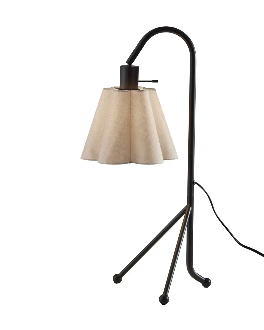 Elegant Transitional Table Lamp with Architectural Tripod Base - Image 1