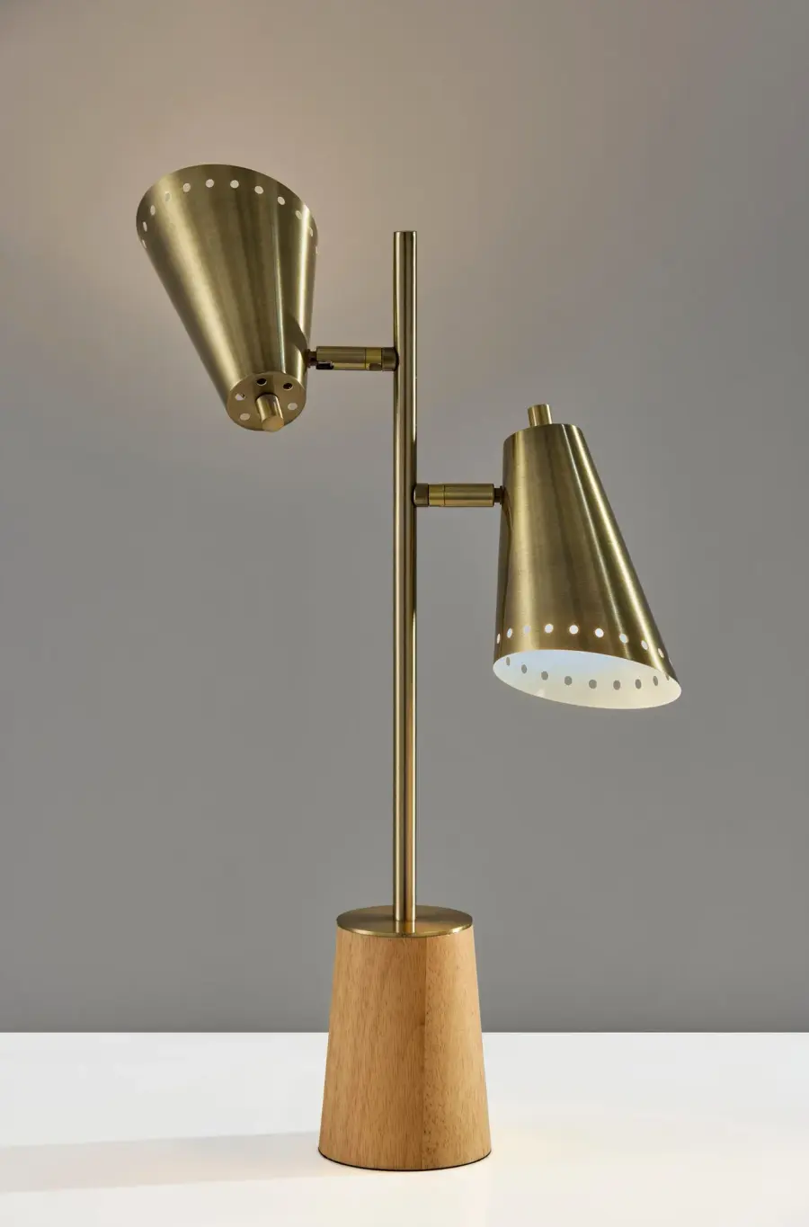 Vintage-Inspired Dual-Shade Task Lamp with Adjustable Lighting Control - Image 1