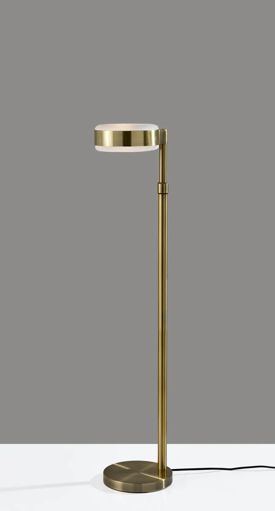 Linis Adjustable Floor Lamp with Antique Brass Finish - Image 1