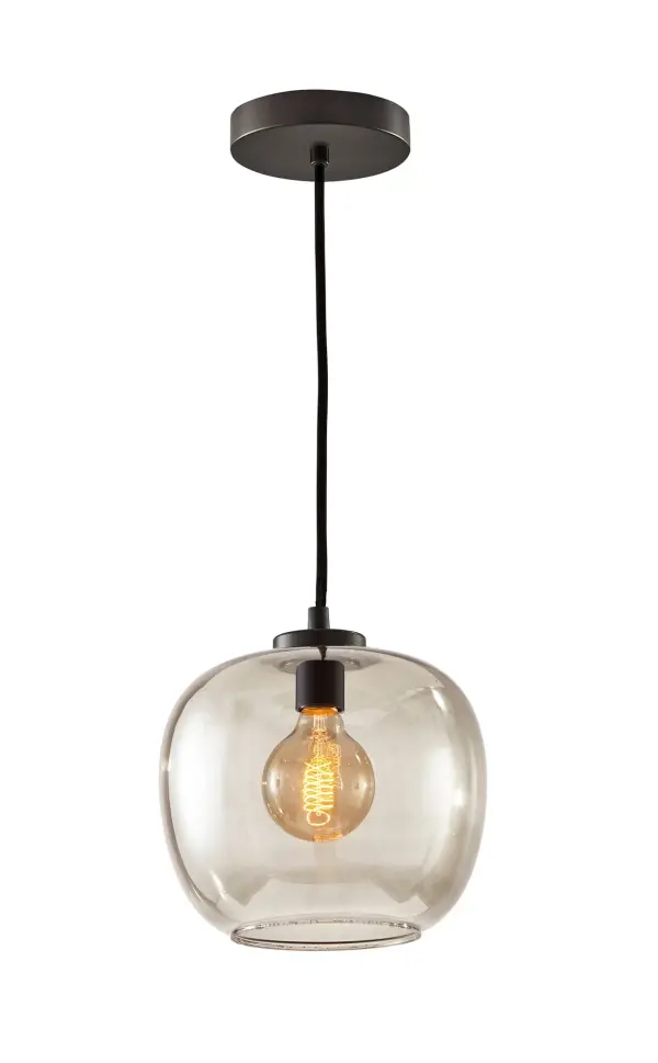 Tinted Glass Pendant Light with Edison Bulb - Image 1