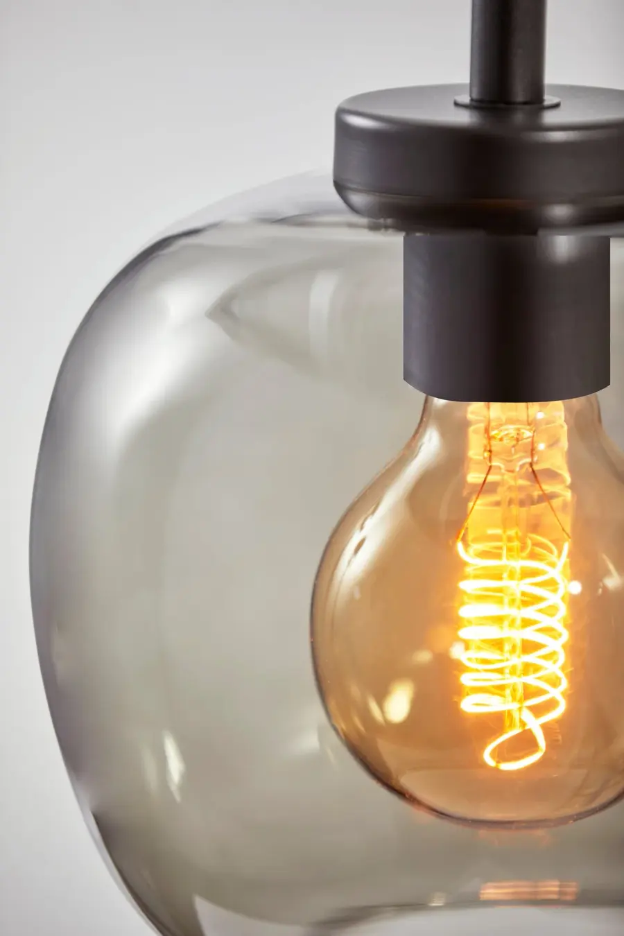Tinted Glass Pendant Light with Edison Bulb - Image 3