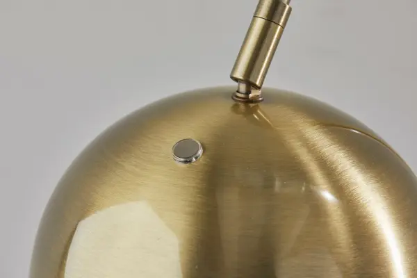 Vintage Art Deco Task Lamp with Geometric Brass Dome Shade - Image 4