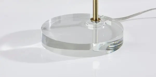 Vintage Art Deco Task Lamp with Geometric Brass Dome Shade - Image 5