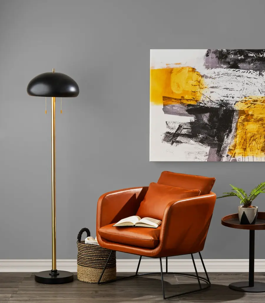 Stanley Accent Chair in Camel Brown Faux Leather - Image 2