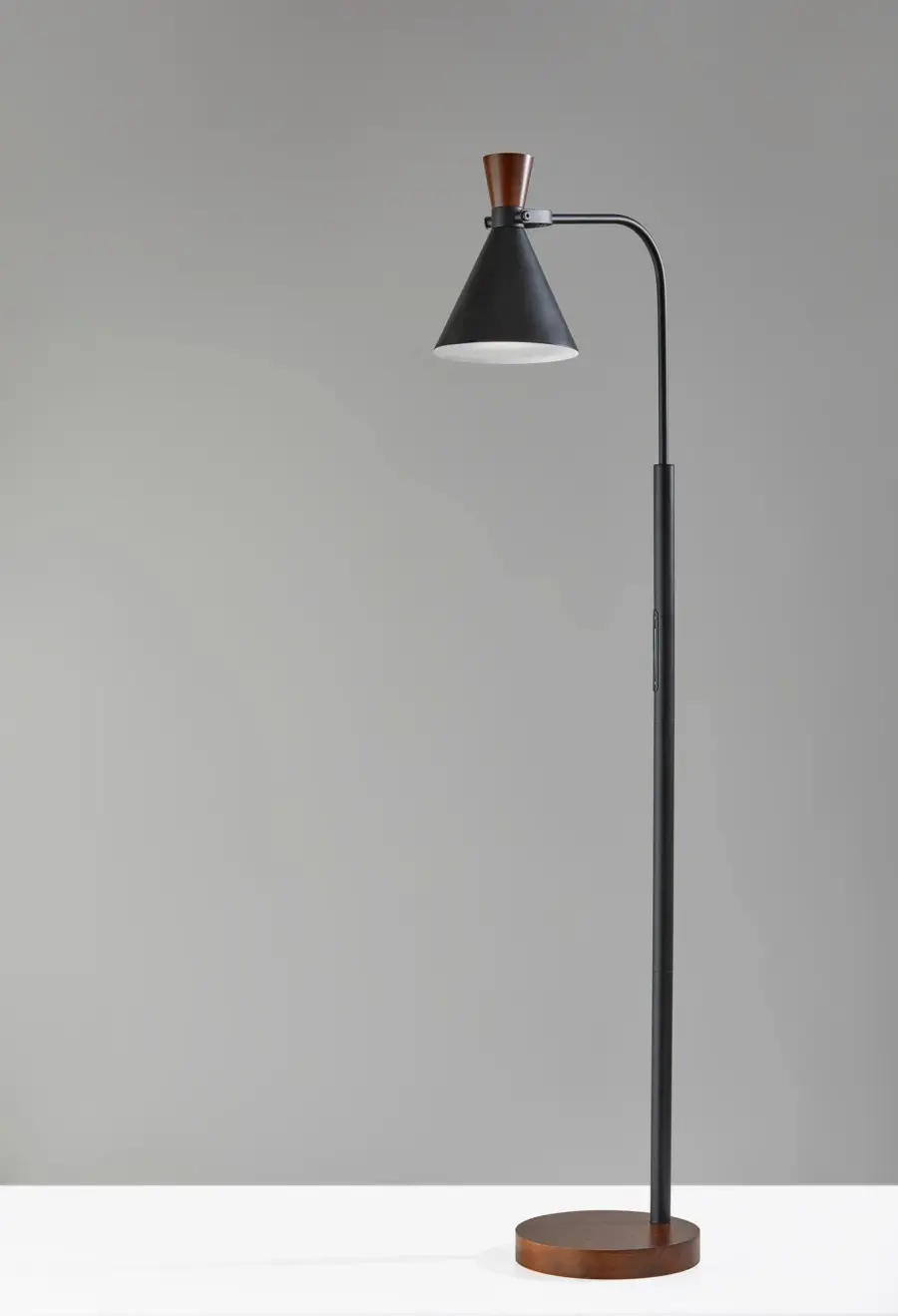 LED Task Floor Lamp - Black & Walnut - Image 3