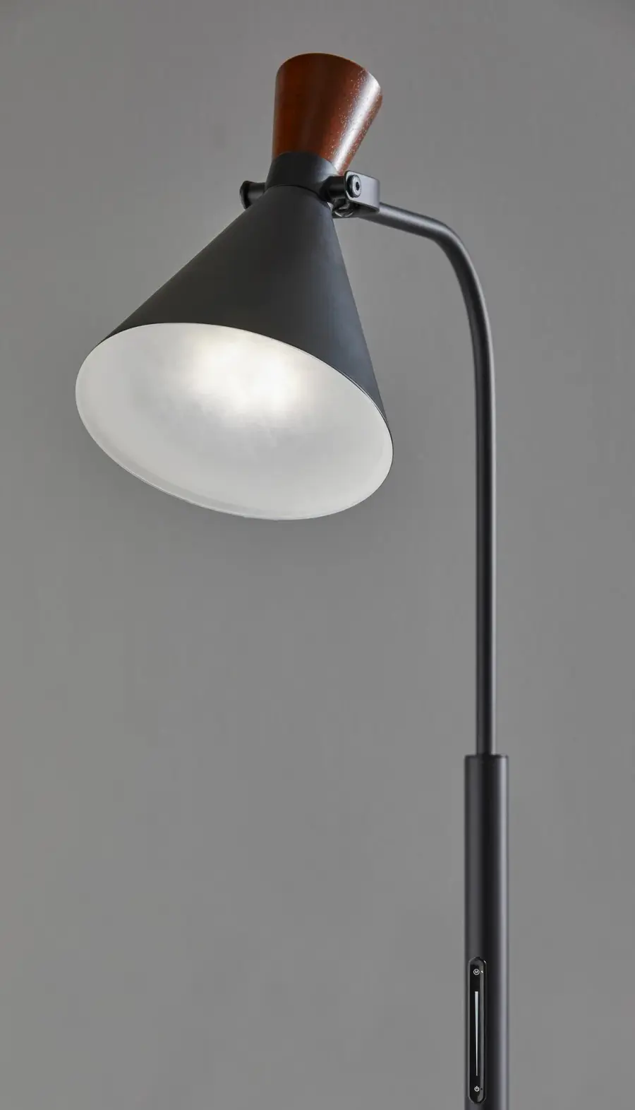 LED Task Floor Lamp - Black & Walnut - Image 4