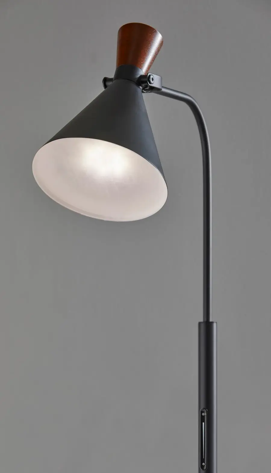 LED Task Floor Lamp - Black & Walnut - Image 5