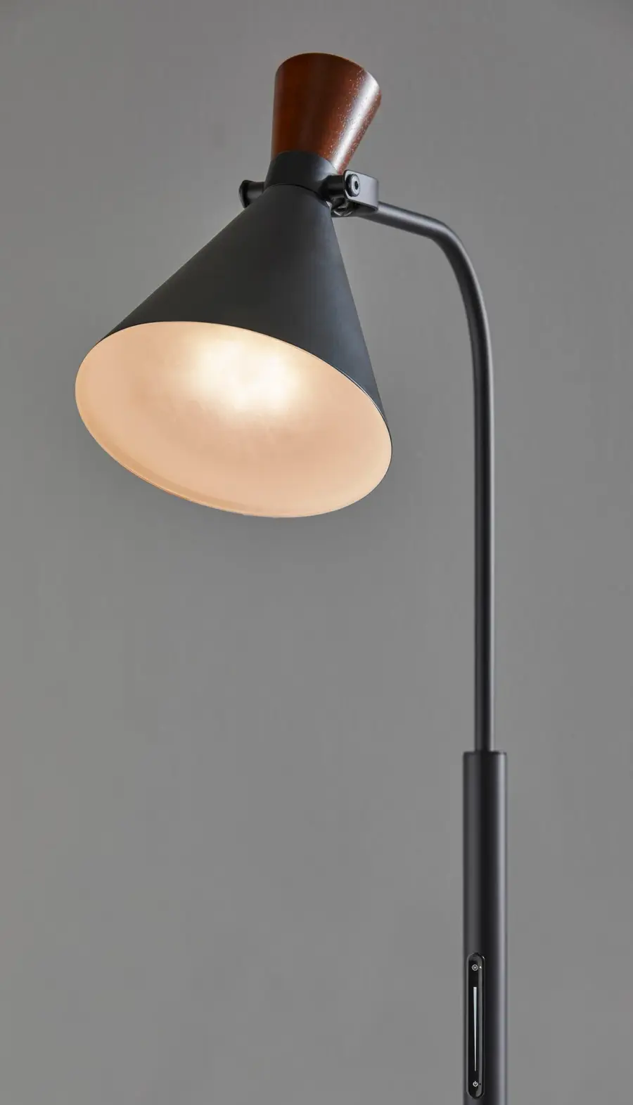 LED Task Floor Lamp - Black & Walnut - Image 8