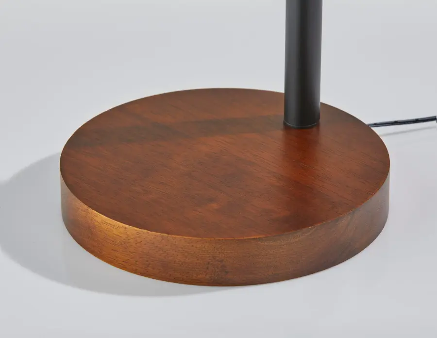 LED Task Floor Lamp - Black & Walnut - Image 9