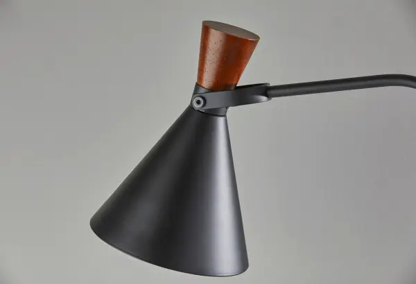 LED Task Floor Lamp - Black & Walnut - Image 10