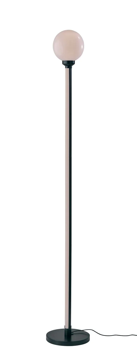 Astra LED Floor Lamp in Black, White Plastic
