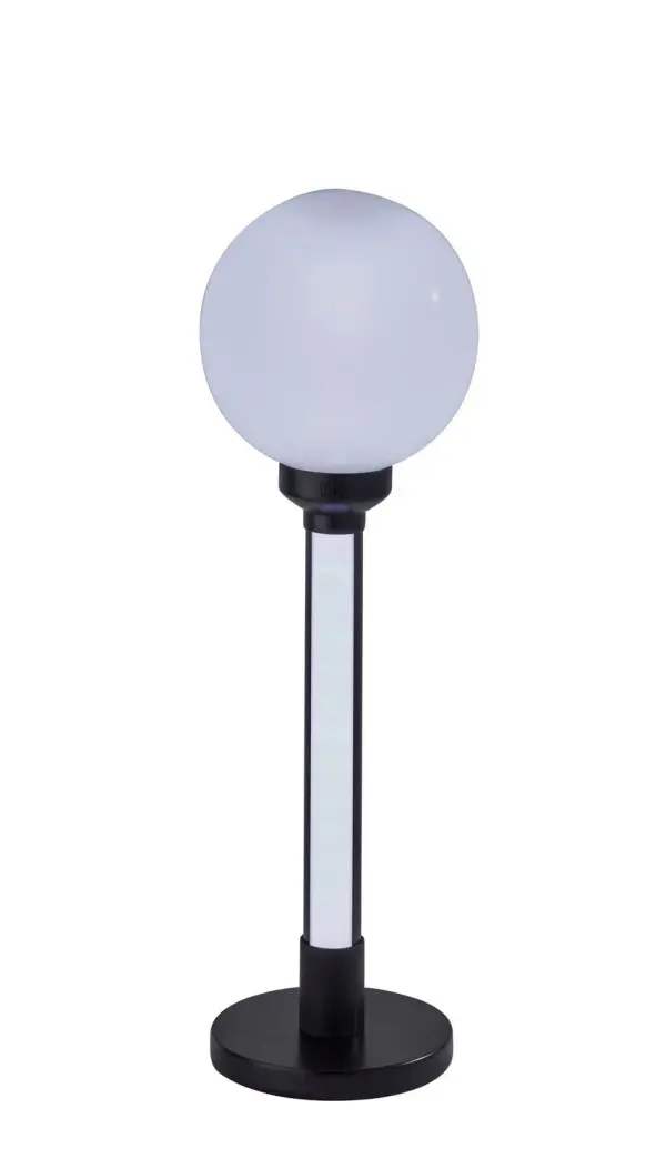 This floor lamp set pairs a slim metal body with a crisp drum shade and a built-in round wood-look shelf for added everyday function. The clean lines keep the silhouette modern, while the integrated wireless charging stand helps keep your device close and powered. It is a smart, space-saving option for bedrooms, living rooms, and reading corners. Collection: Astra Finish: Black, White Plastic Glass: Plastic Width: 6.00" Height: 18.00" Length: 6.00" Weight: 2.00 lb Extension from Wall: 6.00" Wire: 60" Black USB Cord Maximum Wattage: 5.00 W Bulb Base: Integrated Light Source: LED Material: Plastic:60% Electric:40% Country of Origin: China Safety Listing: ETL Switch: 4-way touch switch on socket cup, Compatible with the LOTUS APP Control RGB LED
