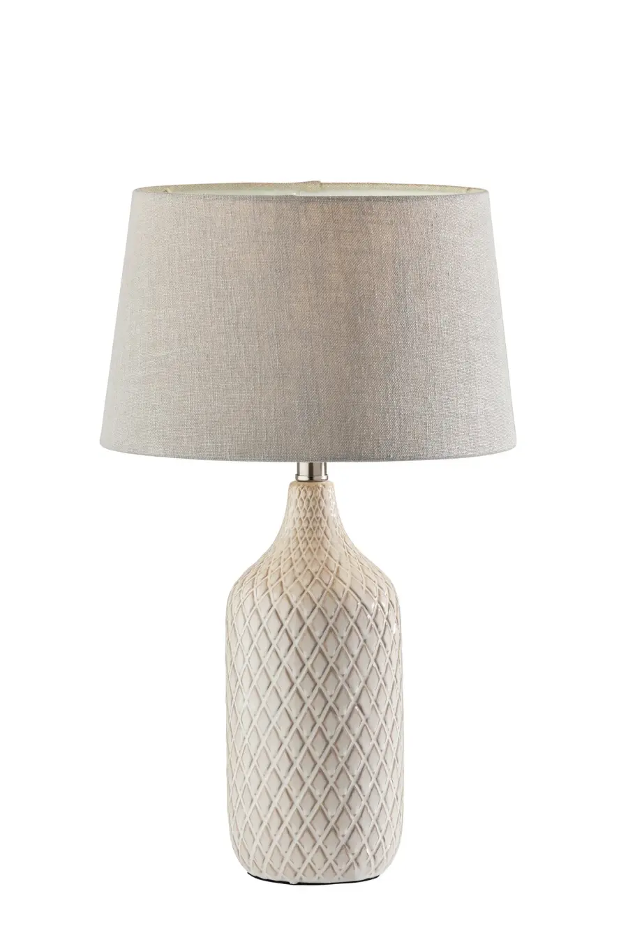 Textured Ceramic Lamps with Coastal-Inspired Diamond Pattern - Image 1