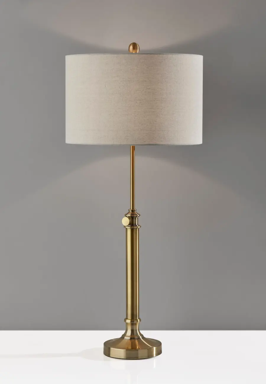 Barton Adjustable Table Lamp in Antique Brass - Image 2