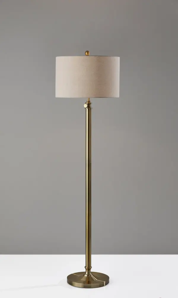 Barton Adjustable Floor Lamp in Antique Brass - Image 3