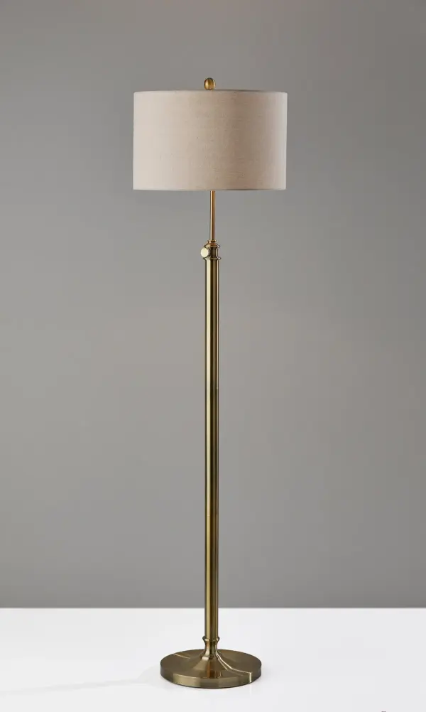 Barton Adjustable Floor Lamp in Antique Brass - Image 4