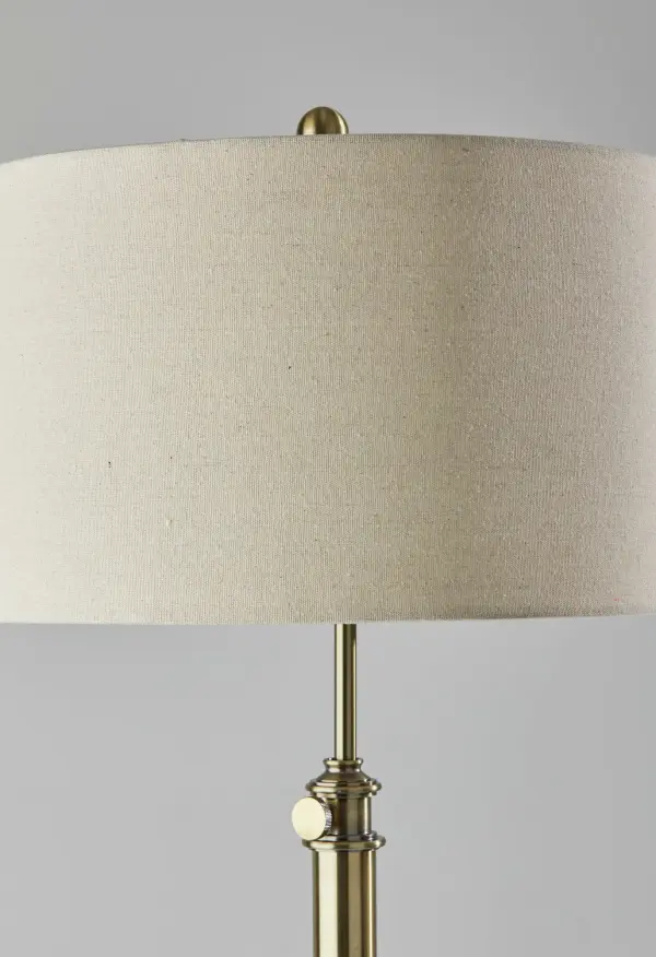 Barton Adjustable Floor Lamp in Antique Brass - Image 6