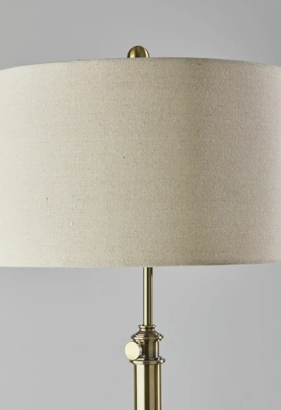 Barton Adjustable Floor Lamp in Antique Brass - Image 6