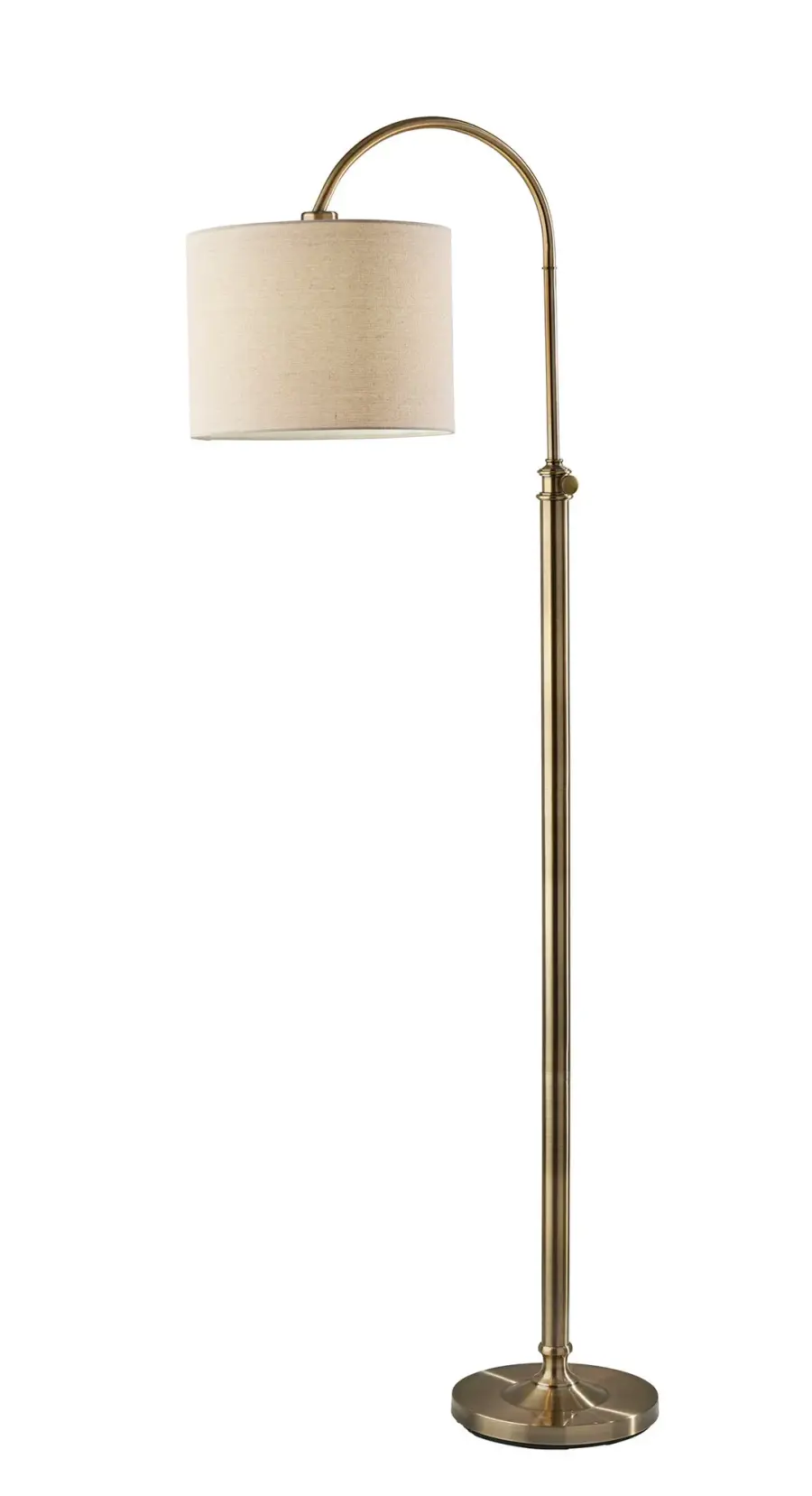 Barton Adjustable Task Floor Lamp in Antique Brass - Image 1