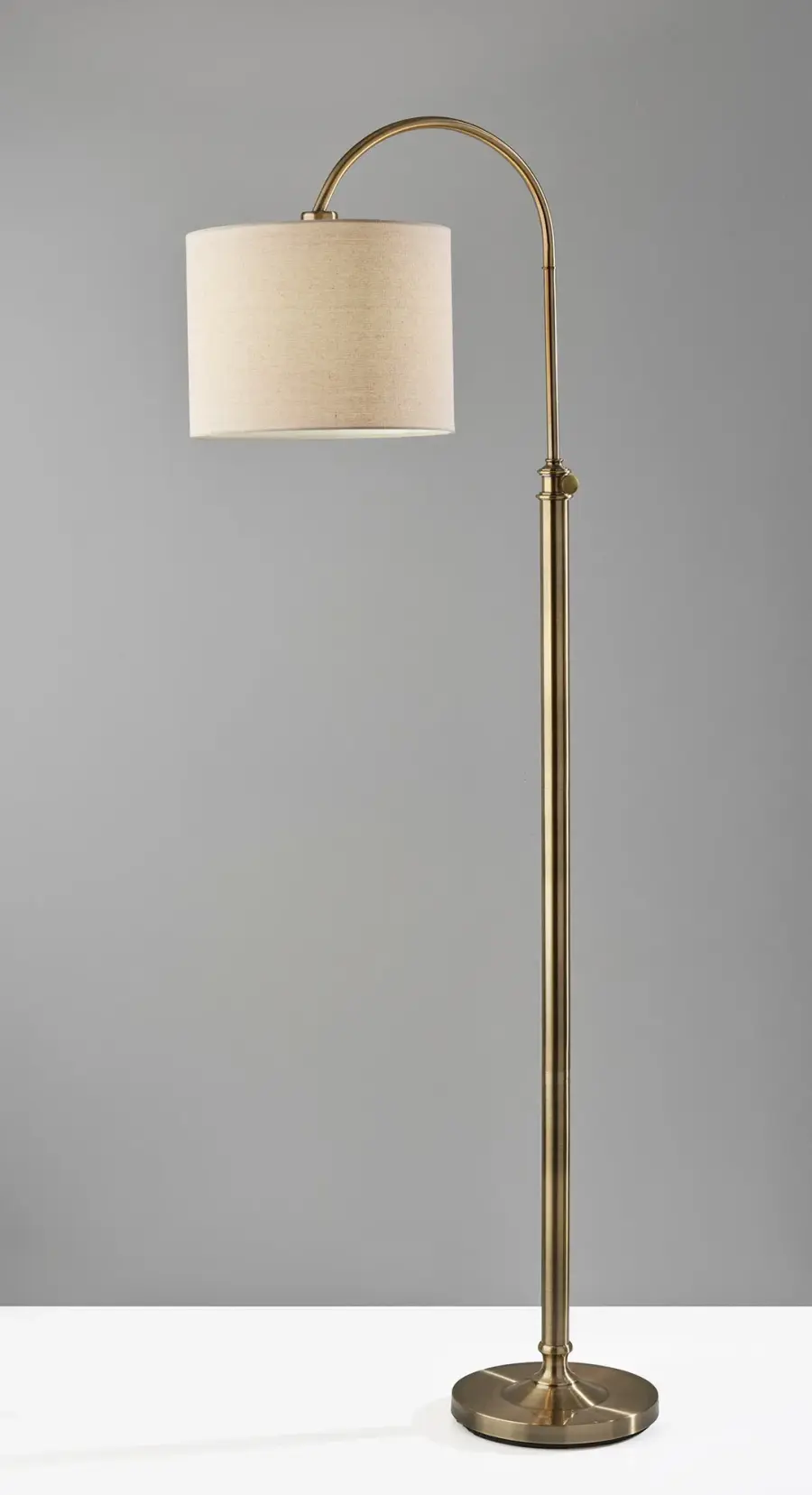 Barton Adjustable Task Floor Lamp in Antique Brass - Image 2