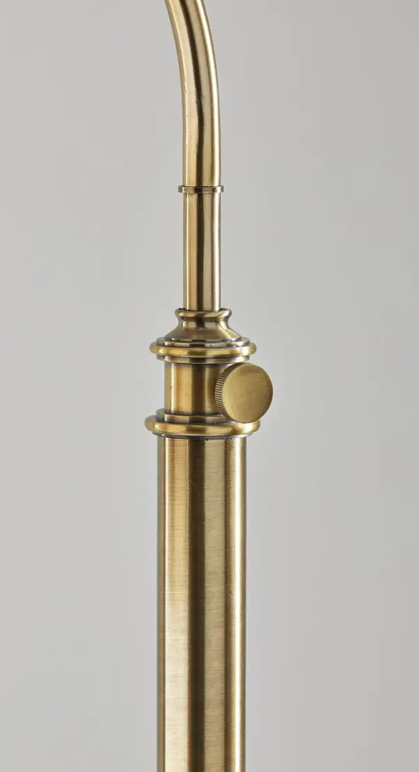 Barton Adjustable Task Floor Lamp in Antique Brass - Image 4
