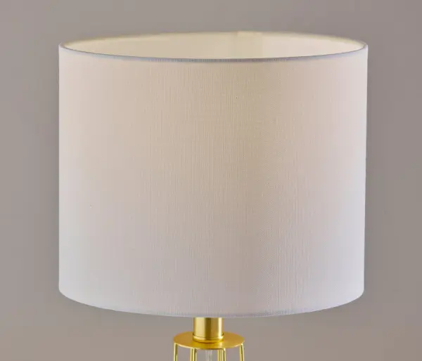 Contemporary Cage-Style Table Lamps with Warm Brass Finish - Image 6