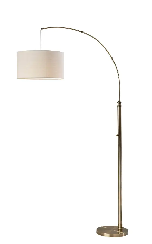 Barton Arc Floor Lamp in Antique Brass - Image 1