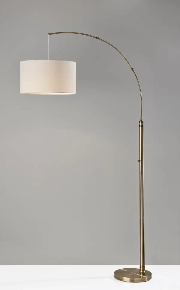 Barton Arc Floor Lamp in Antique Brass - Image 3