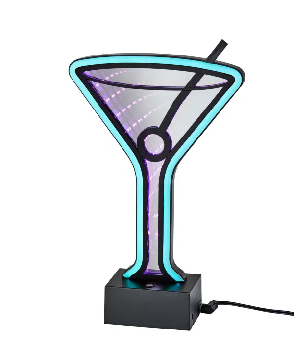 This playful martini glass neon light combines vintage aesthetics with modern LED technology. Features multiple lighting modes, battery or USB power, and versatile mounting options for tables or walls.