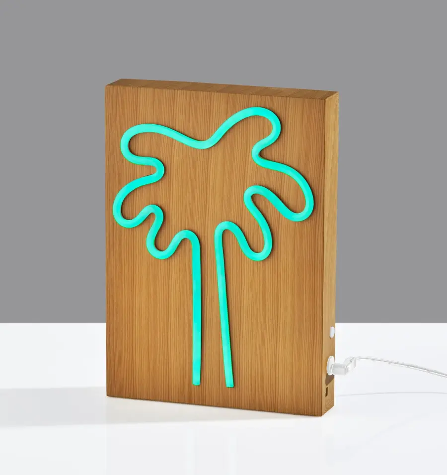 Wood Framed Neon Palm Tree Light - Image 4