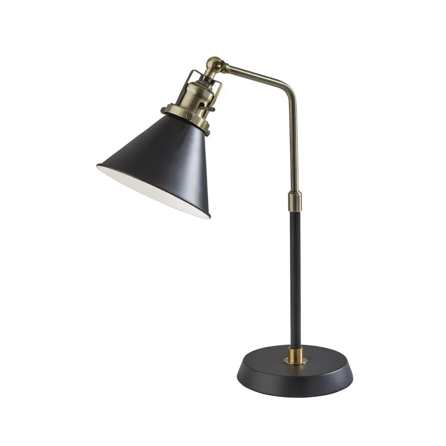 Compact Industrial Desk Lamp with Adjustable Shade - Image 1