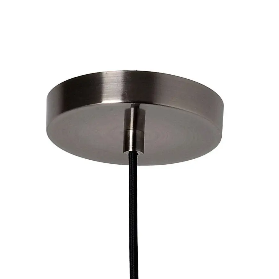 Antique Pewter Textured Drum Pendant - Image 3