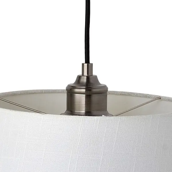 Antique Pewter Textured Drum Pendant - Image 4