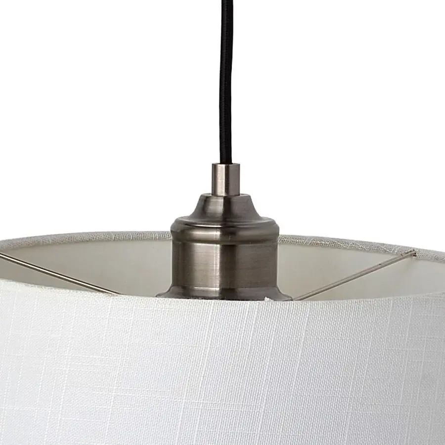 Antique Pewter Textured Drum Pendant - Image 4