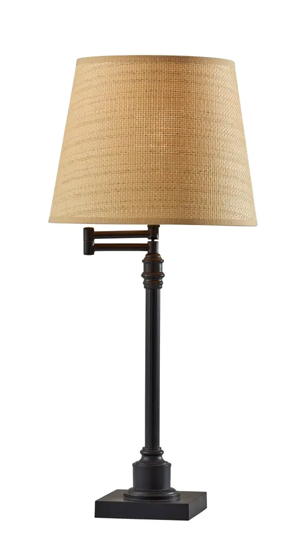 Dante Table Lamp with Natural Rattan Shade - Image 1