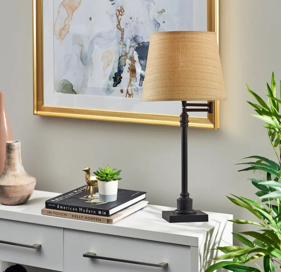 Dante Table Lamp with Natural Rattan Shade - Image 2