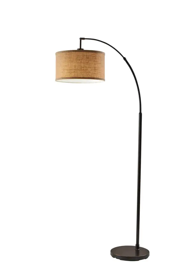 Burlap Arc Floor Lamp - Image 1