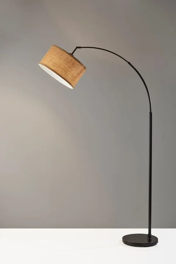 Burlap Arc Floor Lamp - Image 3