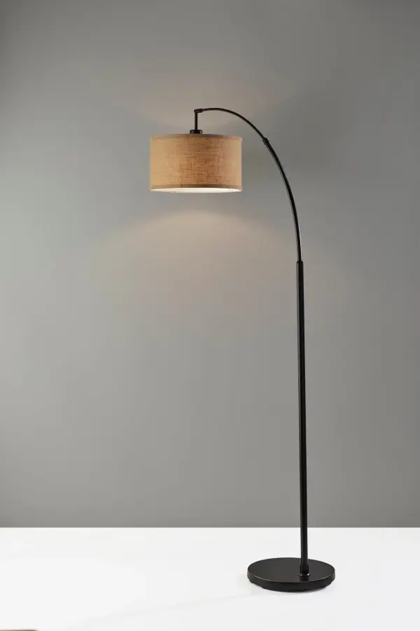 Burlap Arc Floor Lamp - Image 4