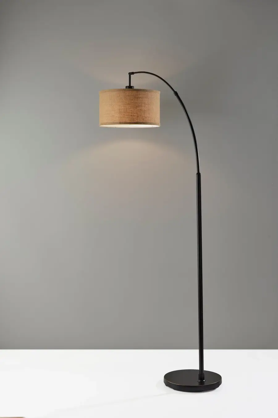 Burlap Arc Floor Lamp - Image 4