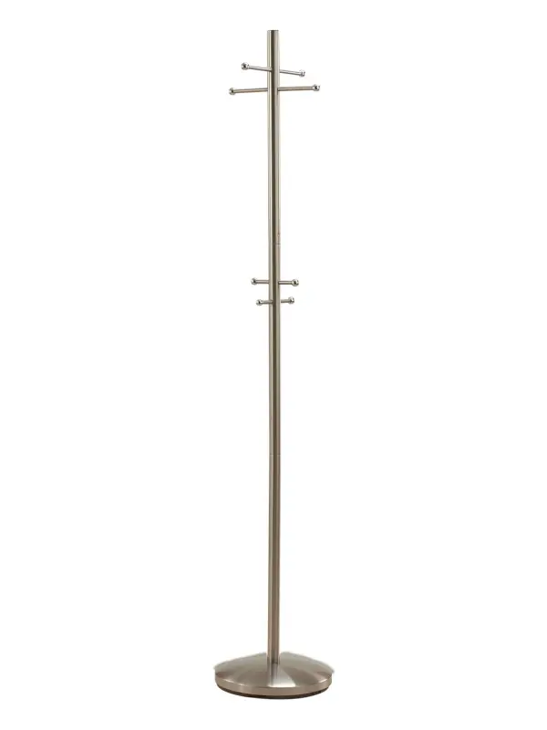 Brushed Steel Coat Rack with 8 Hooks - Image 1